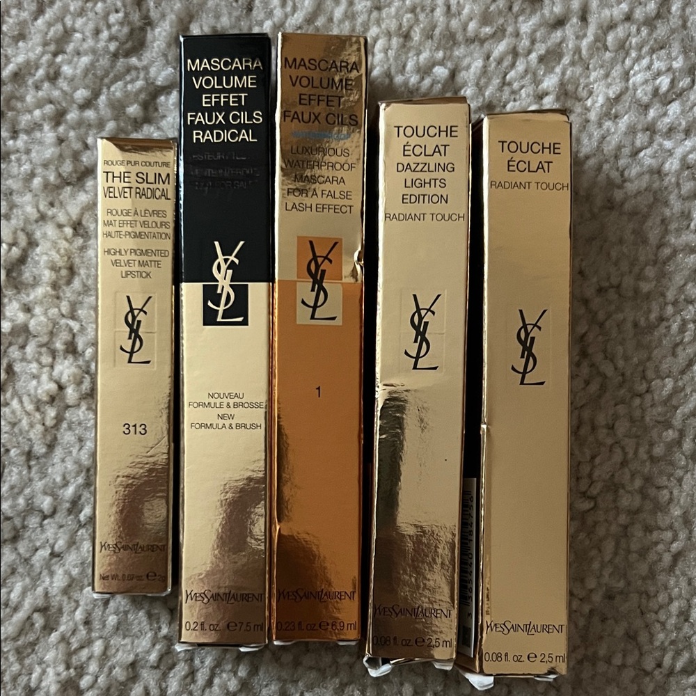 Yves Saint Laurent Gold Cosmetic Set - Metallic Gold Packaging